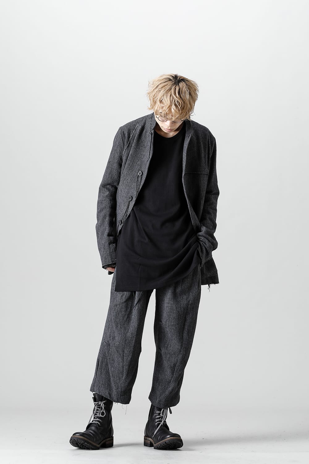 Minimal dobby stripe JKT Charcoal