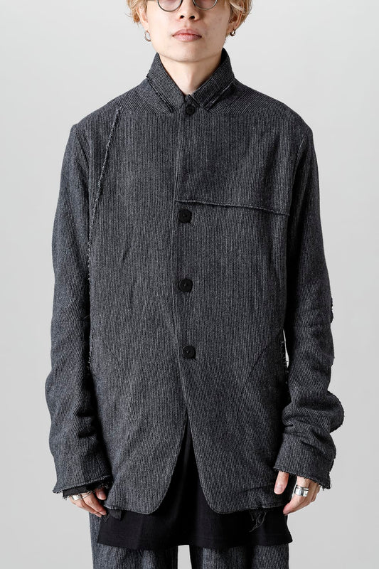 Minimal dobby stripe JKT Charcoal