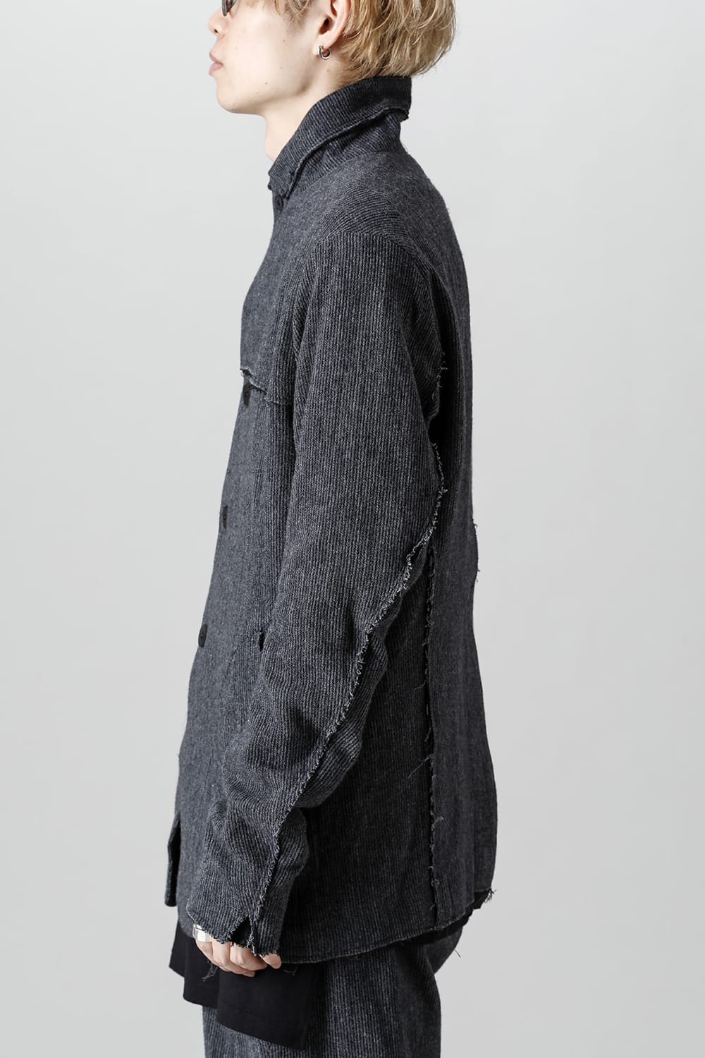 Minimal dobby stripe JKT Charcoal