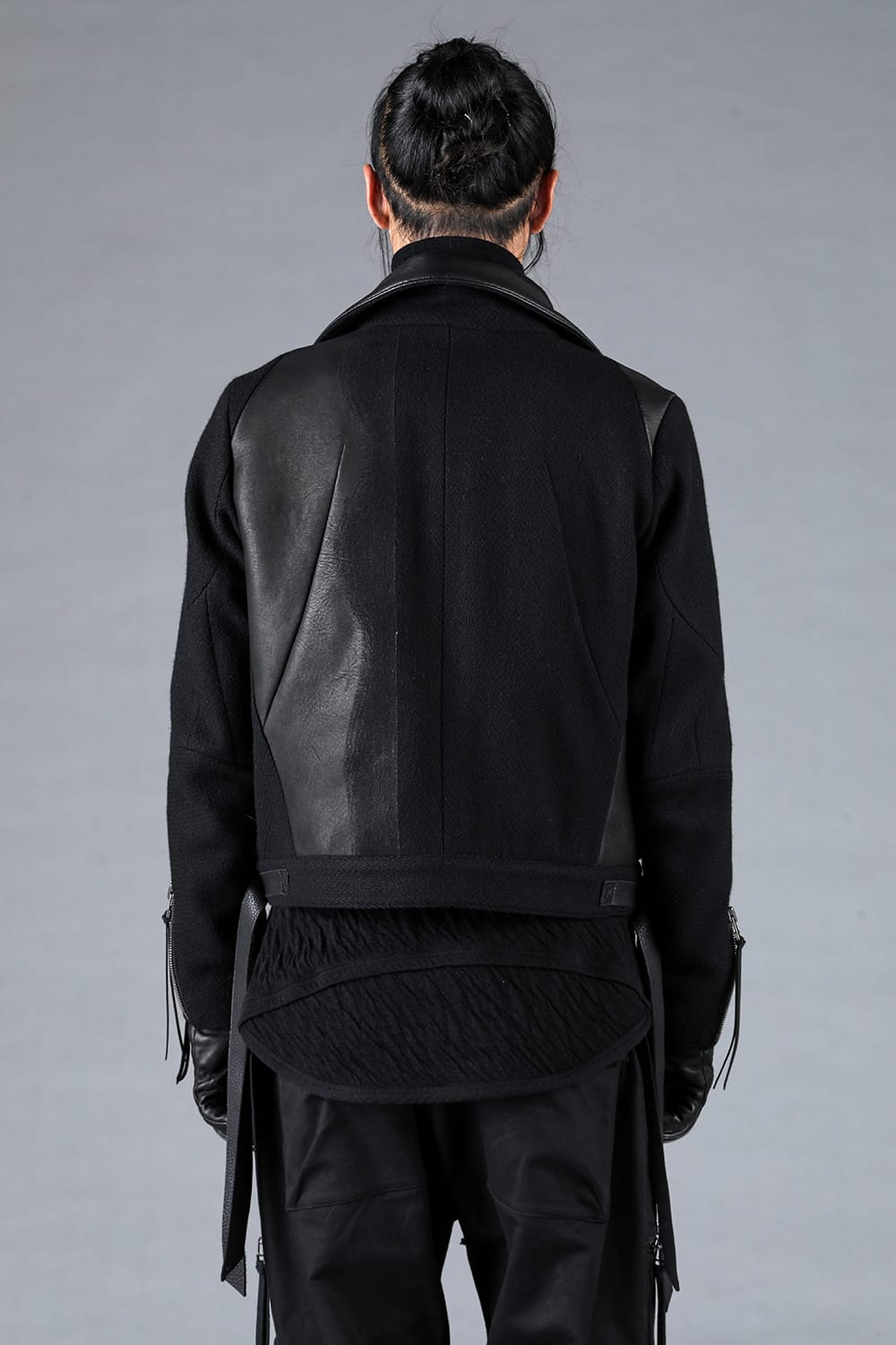 Leather Needle Punch Crop Rider Jacket