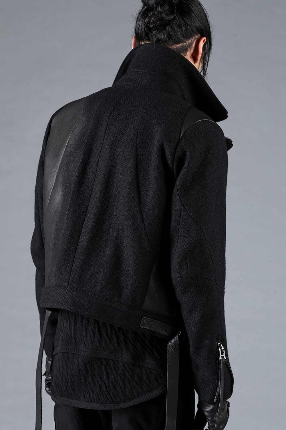 Leather Needle Punch Crop Rider Jacket