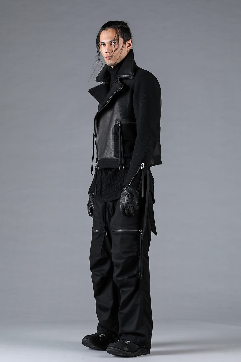 Leather Needle Punch Crop Rider Jacket