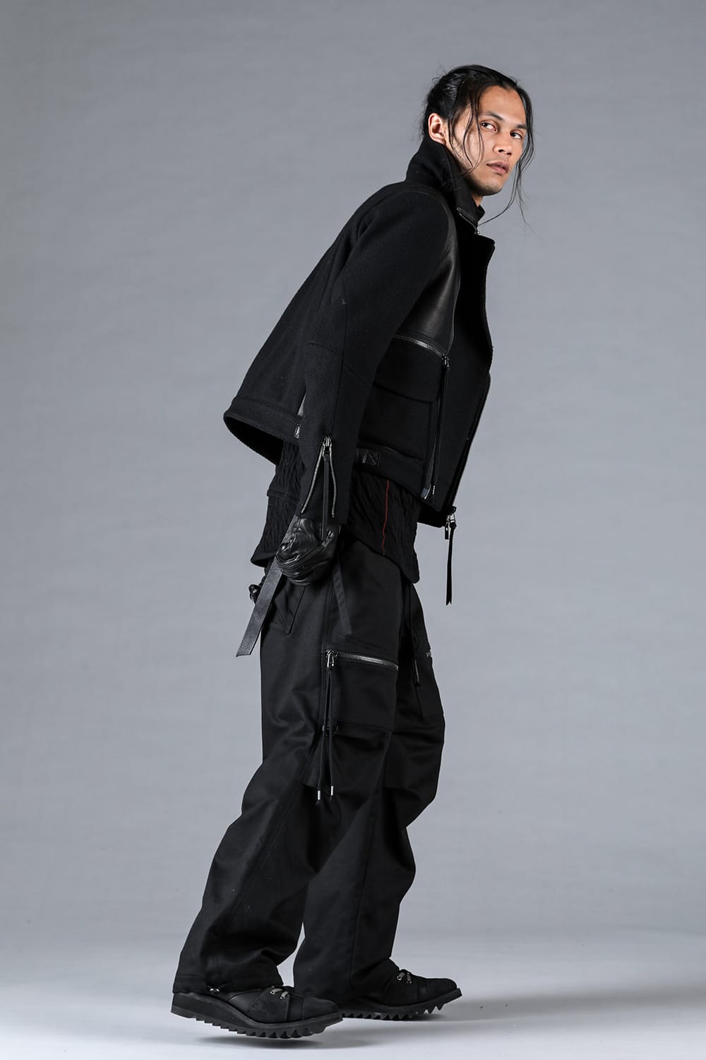 Leather Needle Punch Crop Rider Jacket