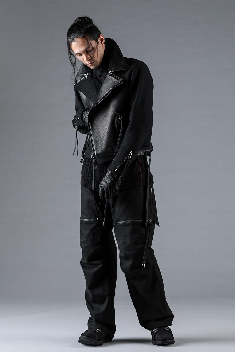 Leather Needle Punch Crop Rider Jacket