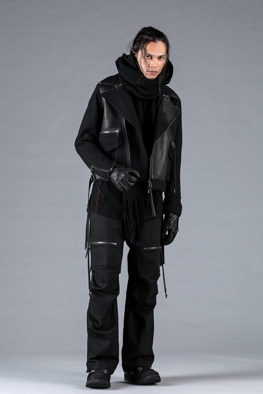 Leather Needle Punch Crop Rider Jacket