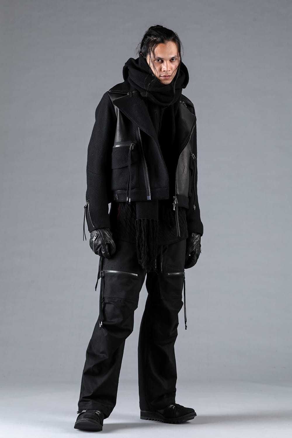 Leather Needle Punch Crop Rider Jacket