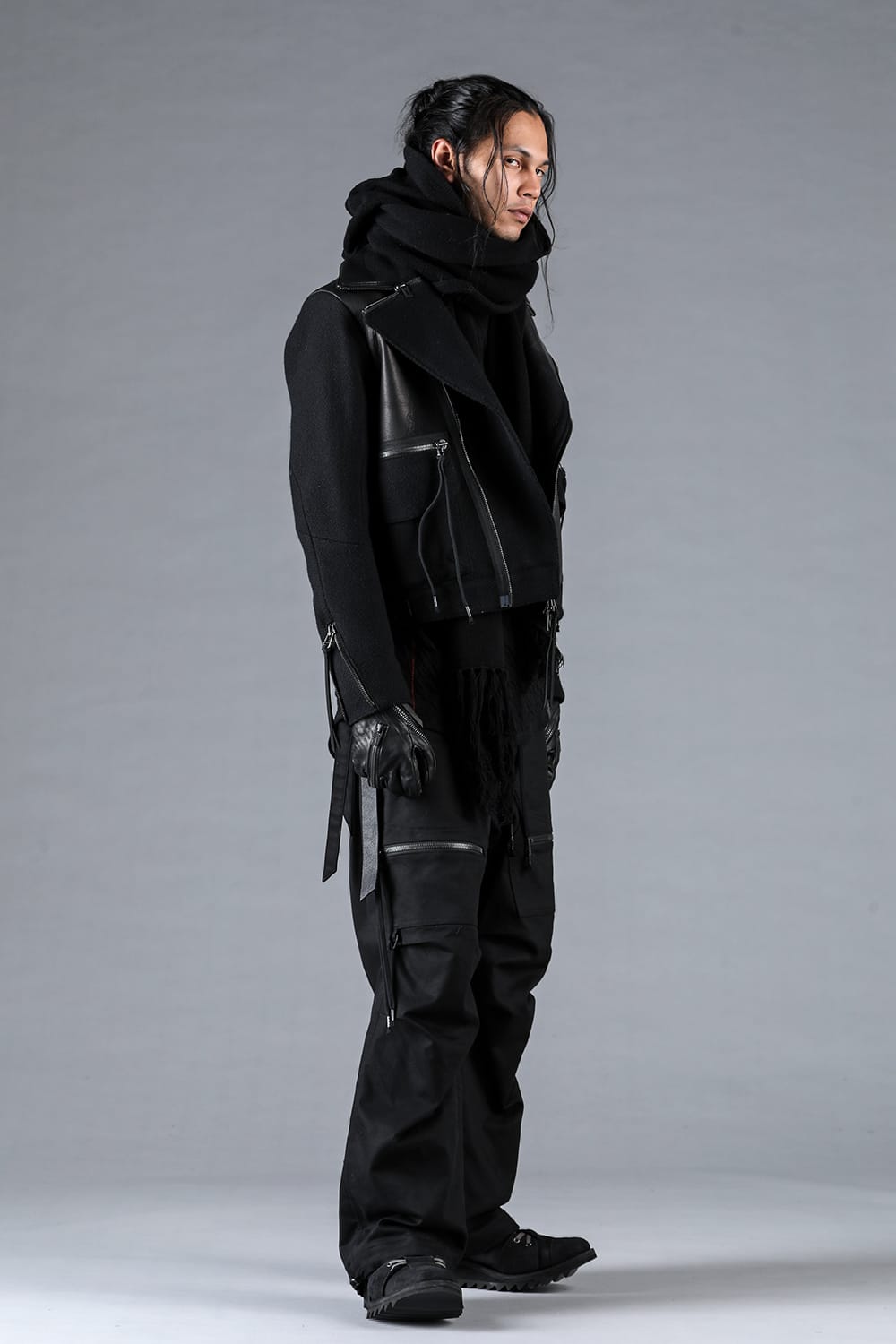 Leather Needle Punch Crop Rider Jacket