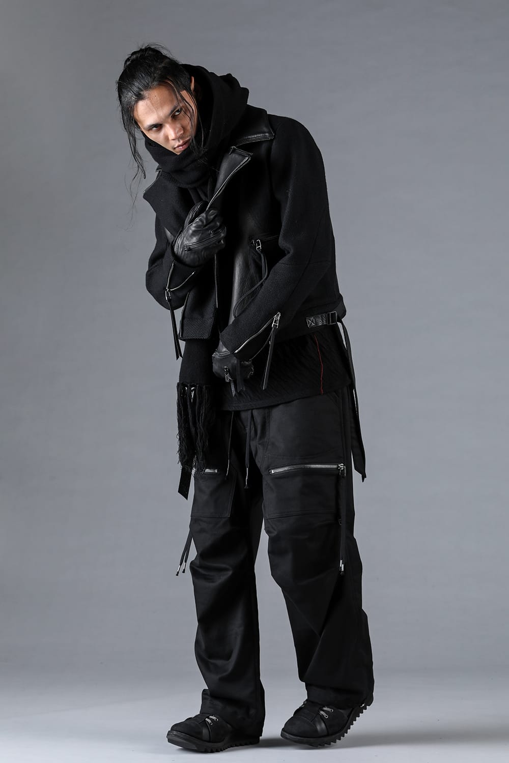 Leather Needle Punch Crop Rider Jacket