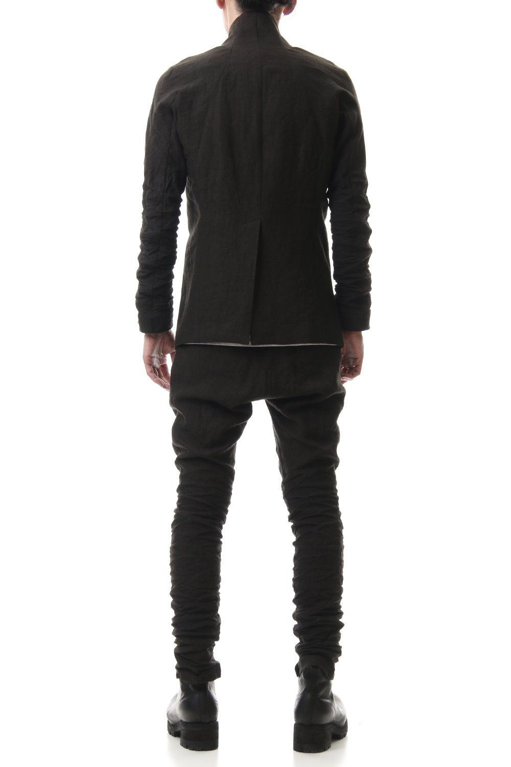 Hand Dyed Linen Drop Crotch Slim Pants