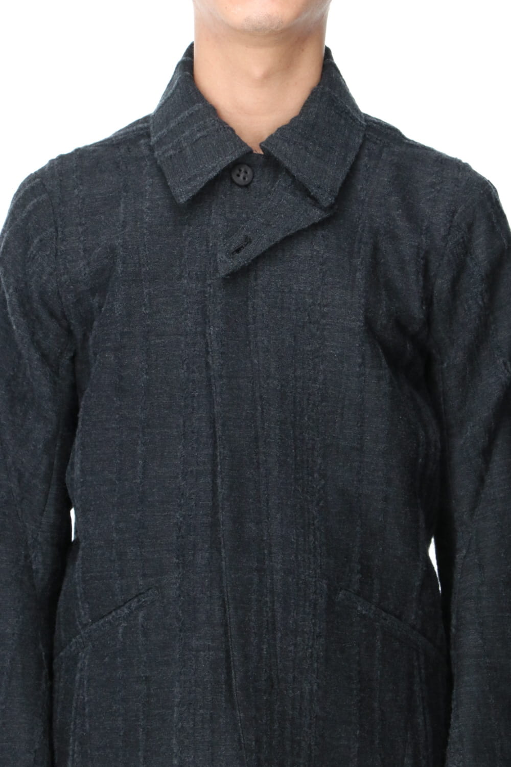 Wool Rayon Tear Jacquard stripe jacket