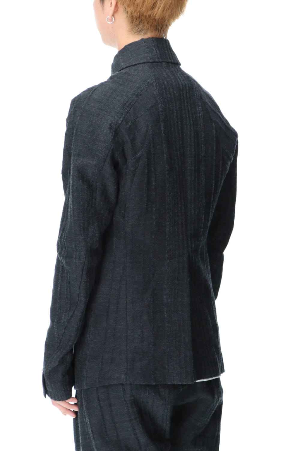 Wool Rayon Tear Jacquard stripe jacket