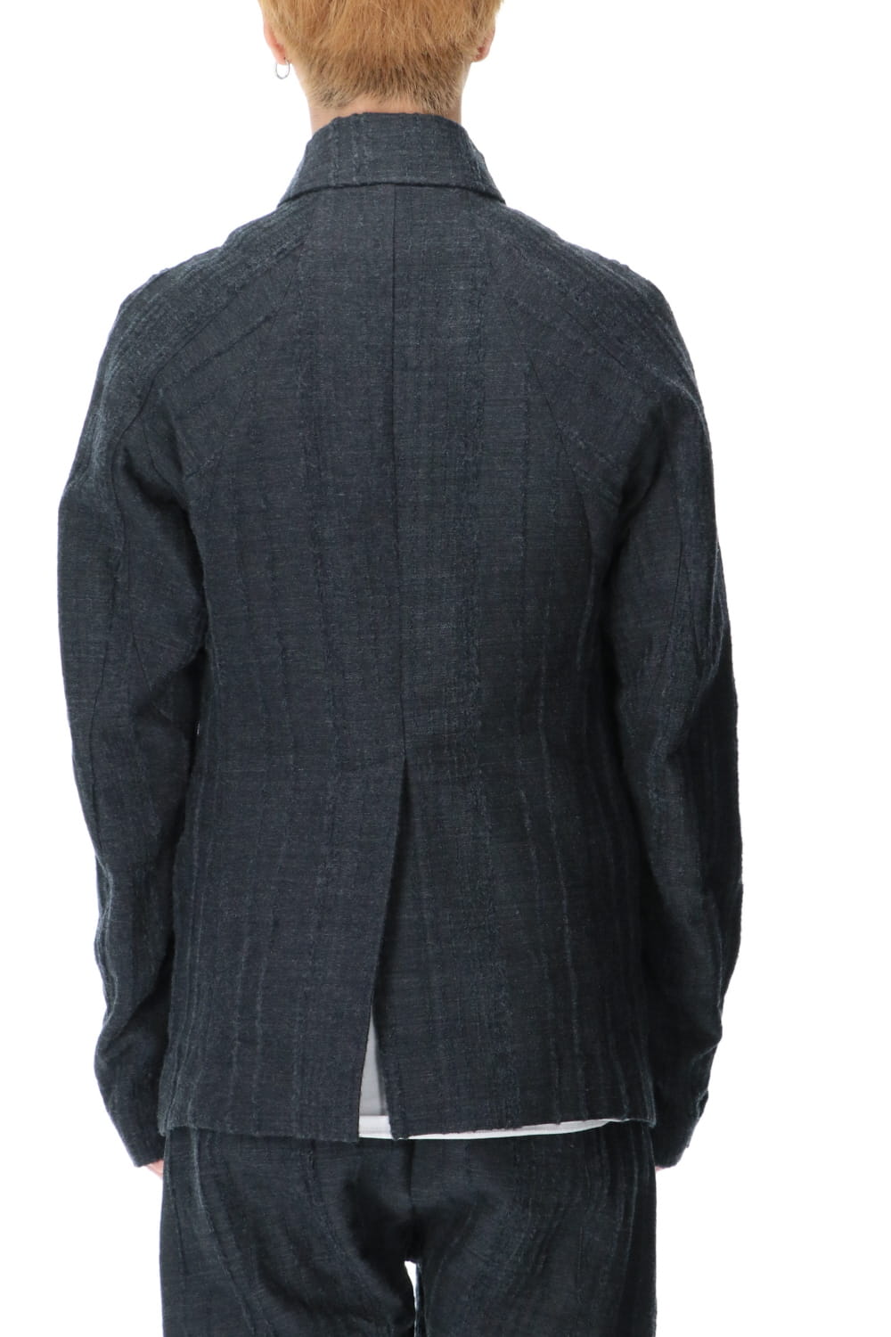 Wool Rayon Tear Jacquard stripe jacket