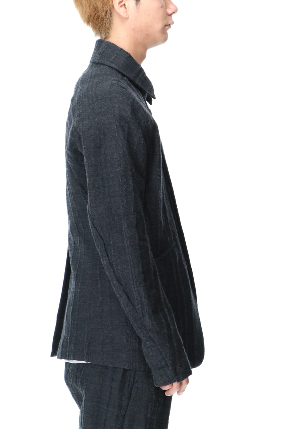 Wool Rayon Tear Jacquard stripe jacket