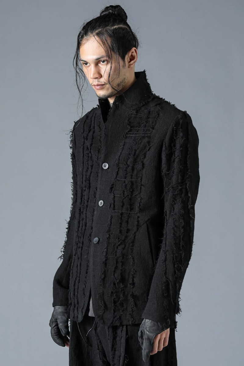 Wool SCAB Broken Striped Jacquard Jacket