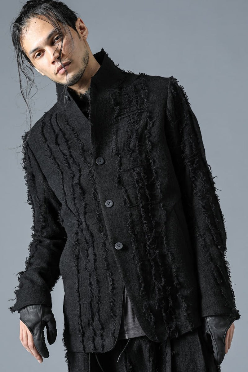 Wool SCAB Broken Striped Jacquard Jacket