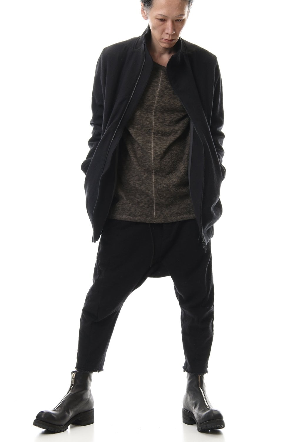 甘織デニム ロングボンバージャケット