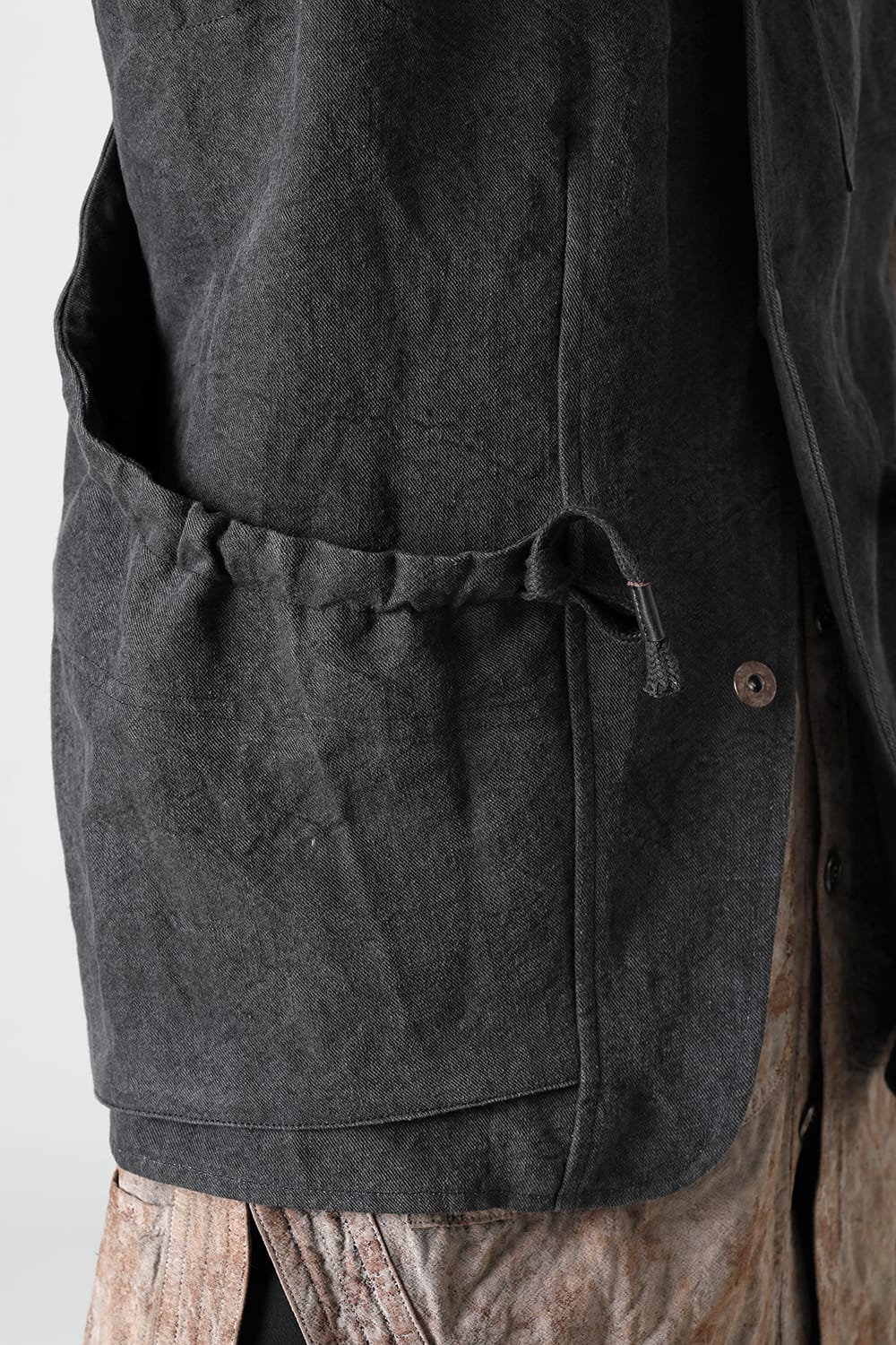 墨染和紙×リネン高密度ツイルベスト  ブラック