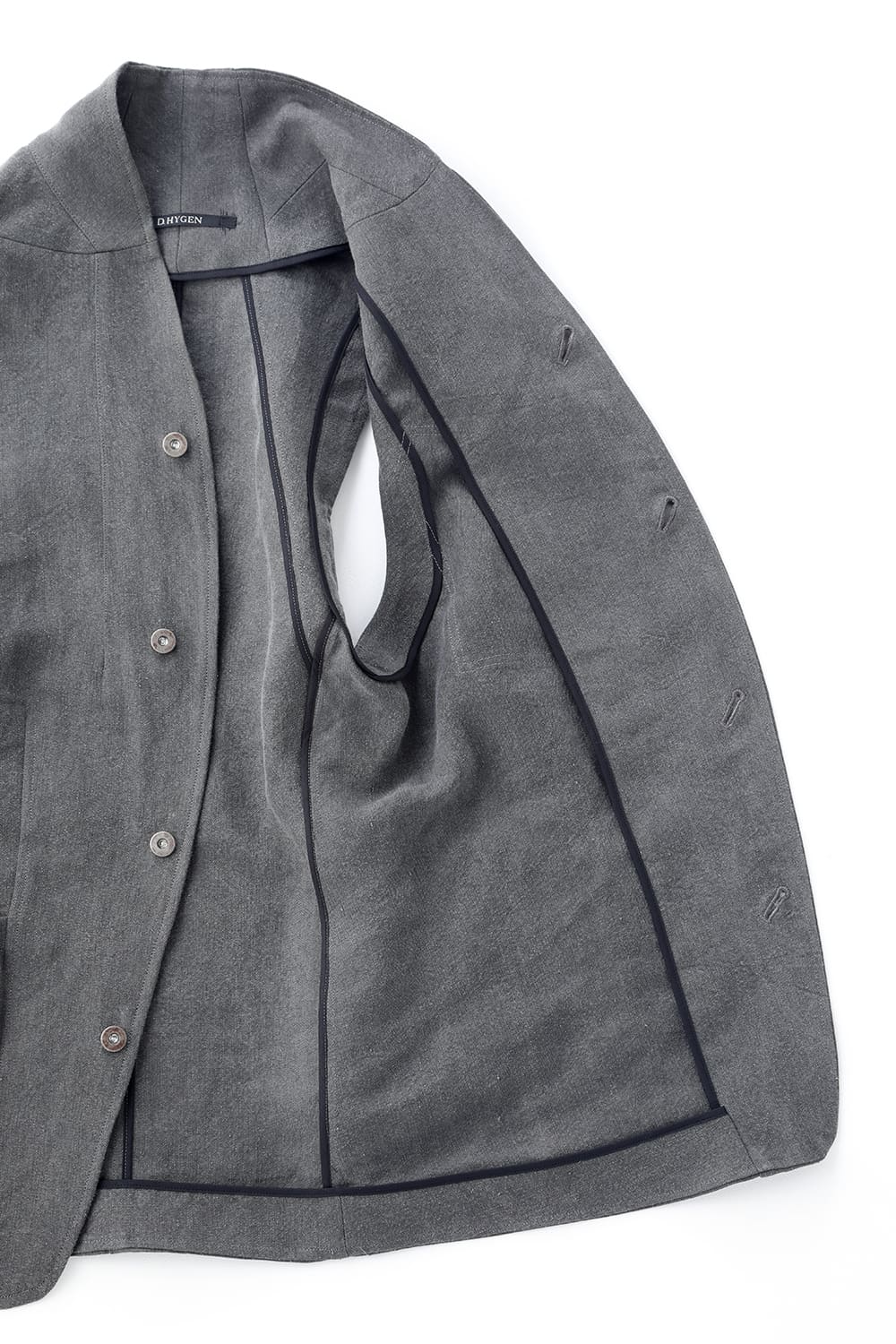 墨染和紙×リネン高密度ツイルベスト  チャコール