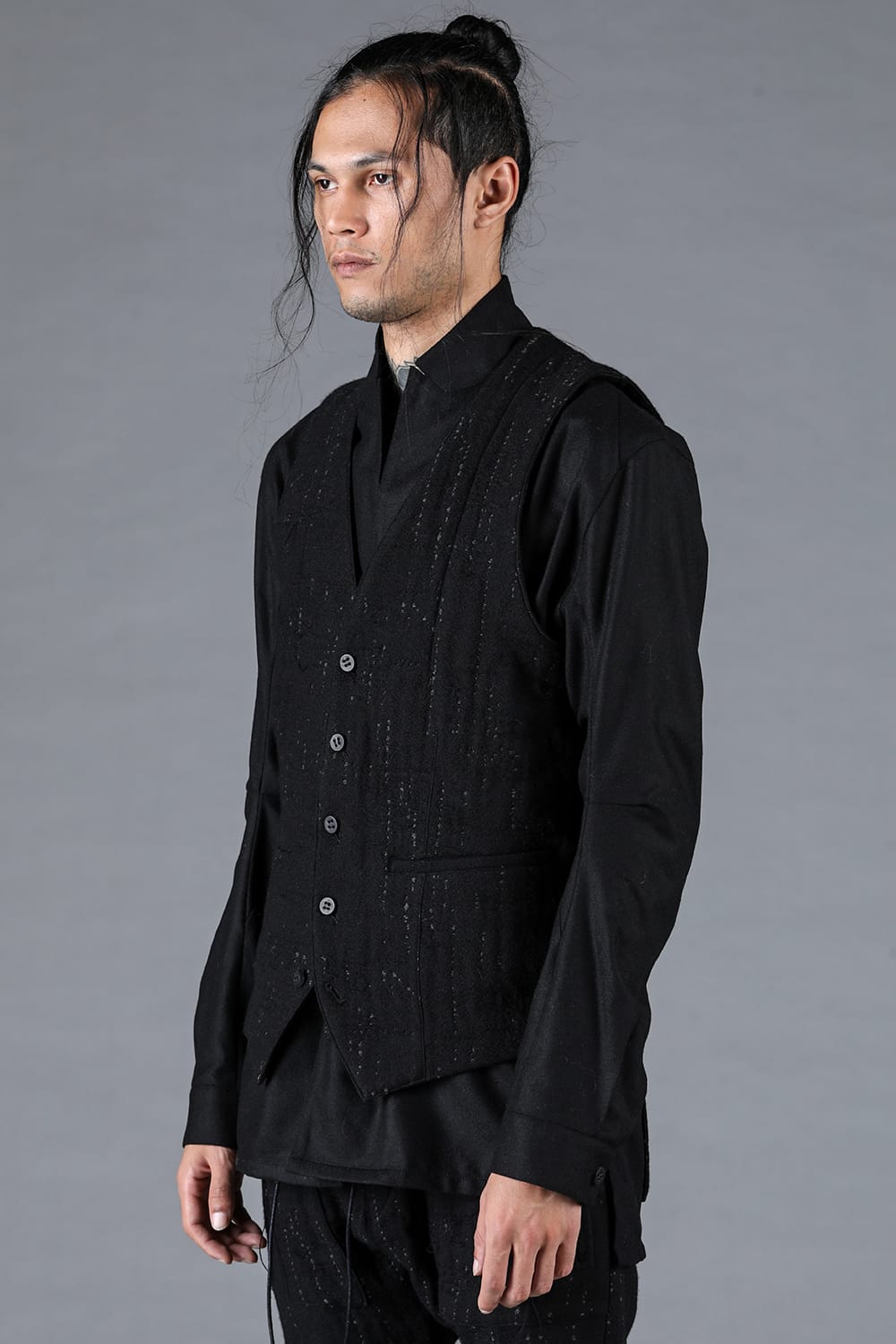 Double Woven Crushed Jacquard Vest