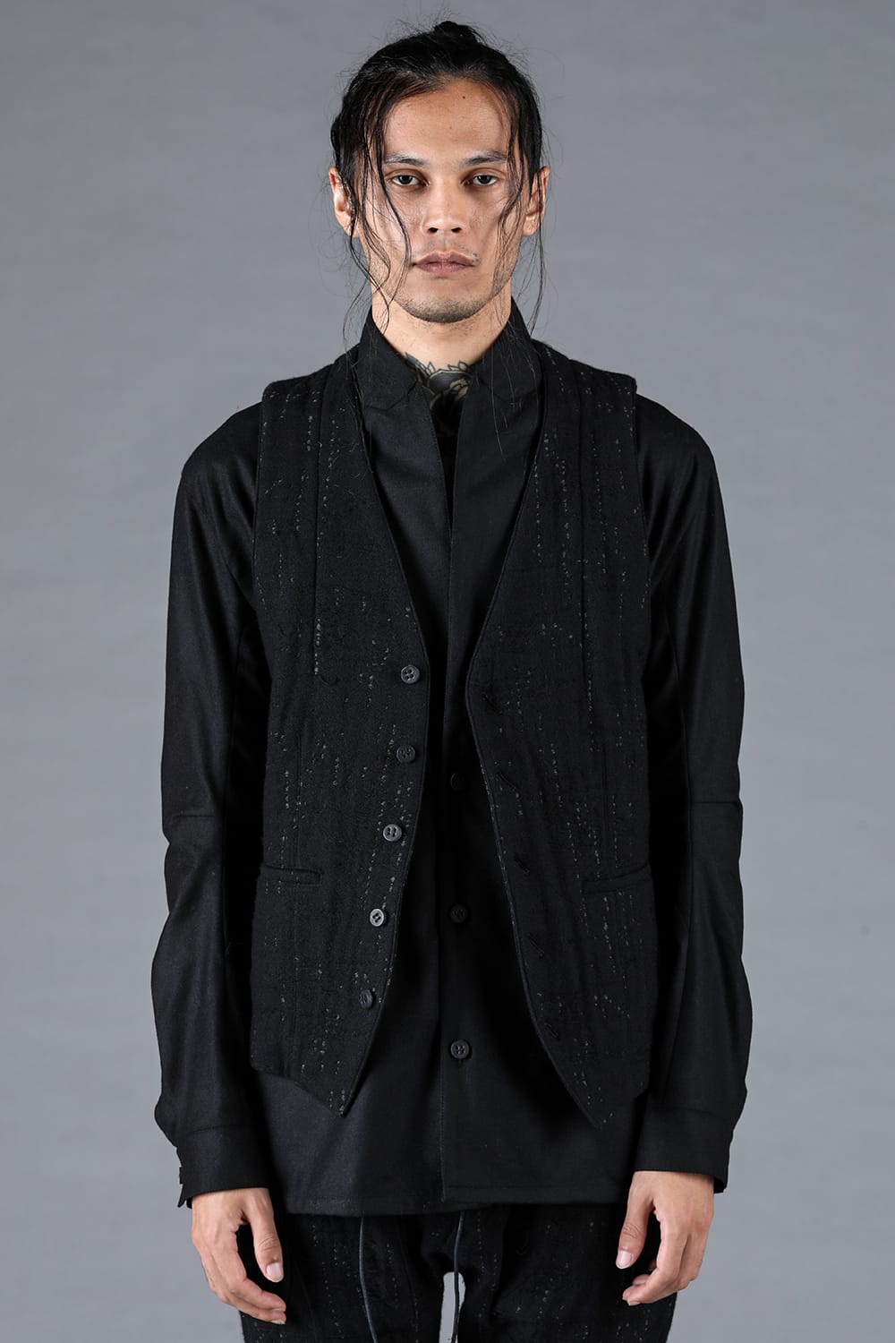 Double Woven Crushed Jacquard Vest