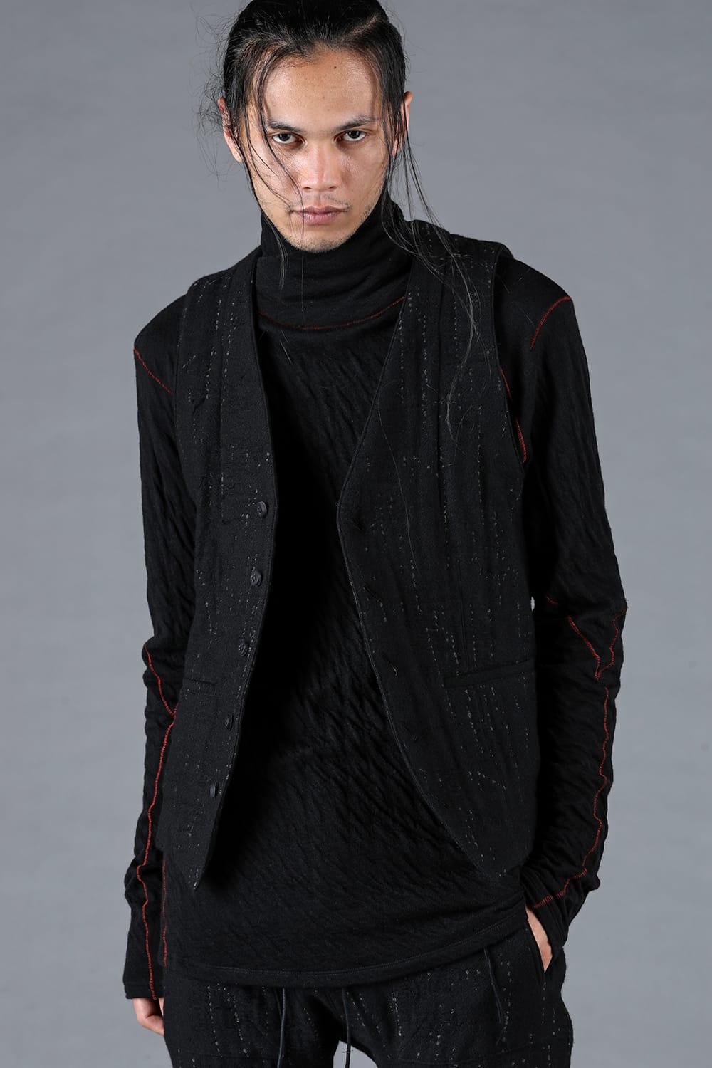 Double Woven Crushed Jacquard Vest