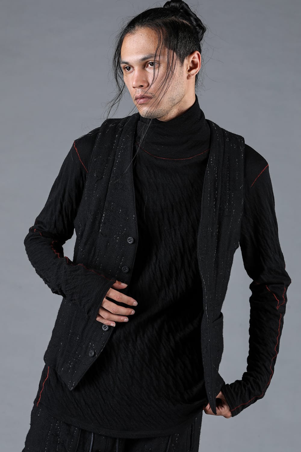 Double Woven Crushed Jacquard Vest
