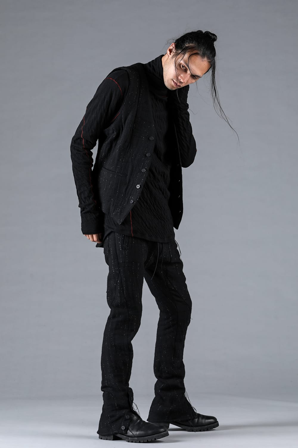 Double Woven Crushed Jacquard Vest