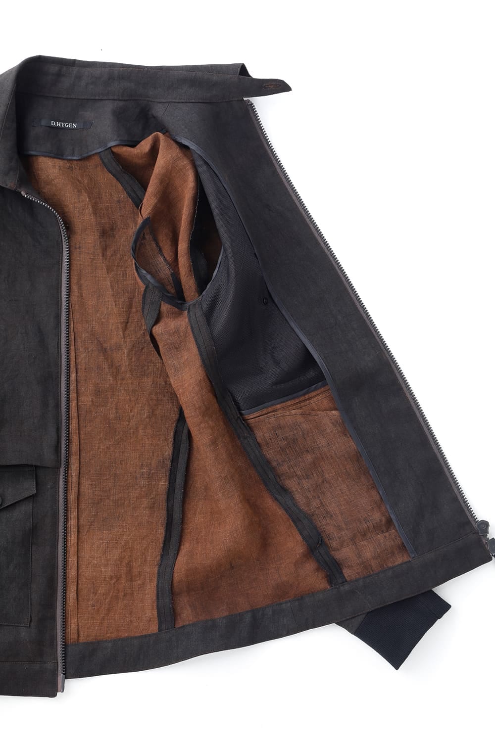 Mud Dyed Linen Multi Pocket Worker Jacket