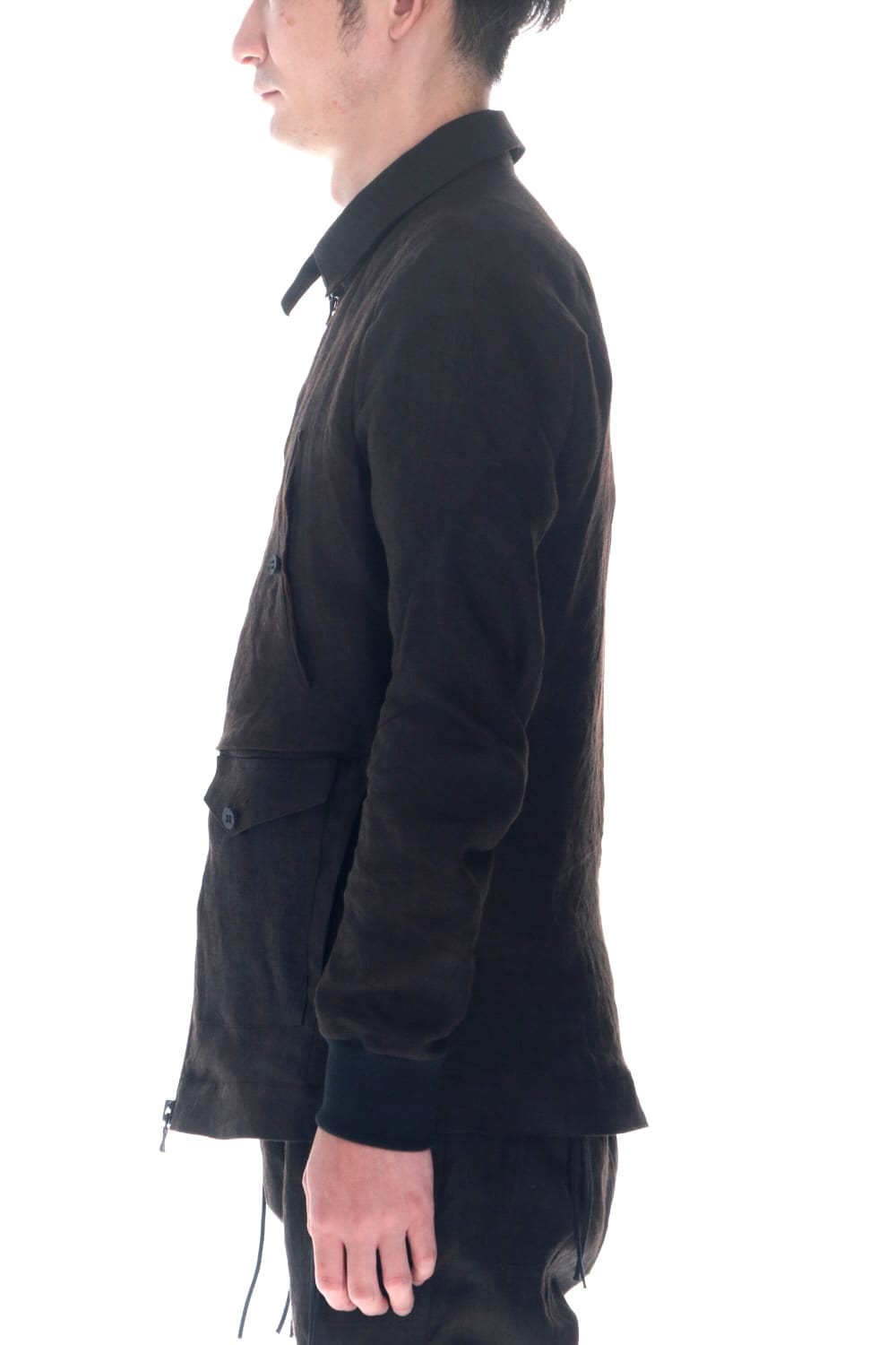 Mud Dyed Linen Multi Pocket Worker Jacket