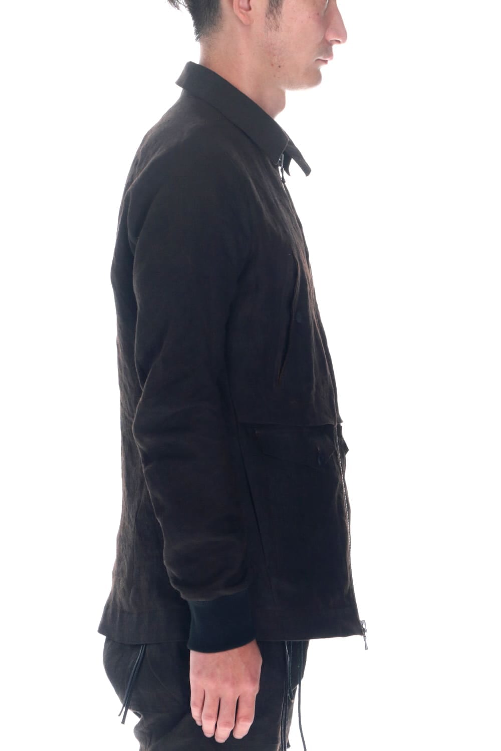 Mud Dyed Linen Multi Pocket Worker Jacket