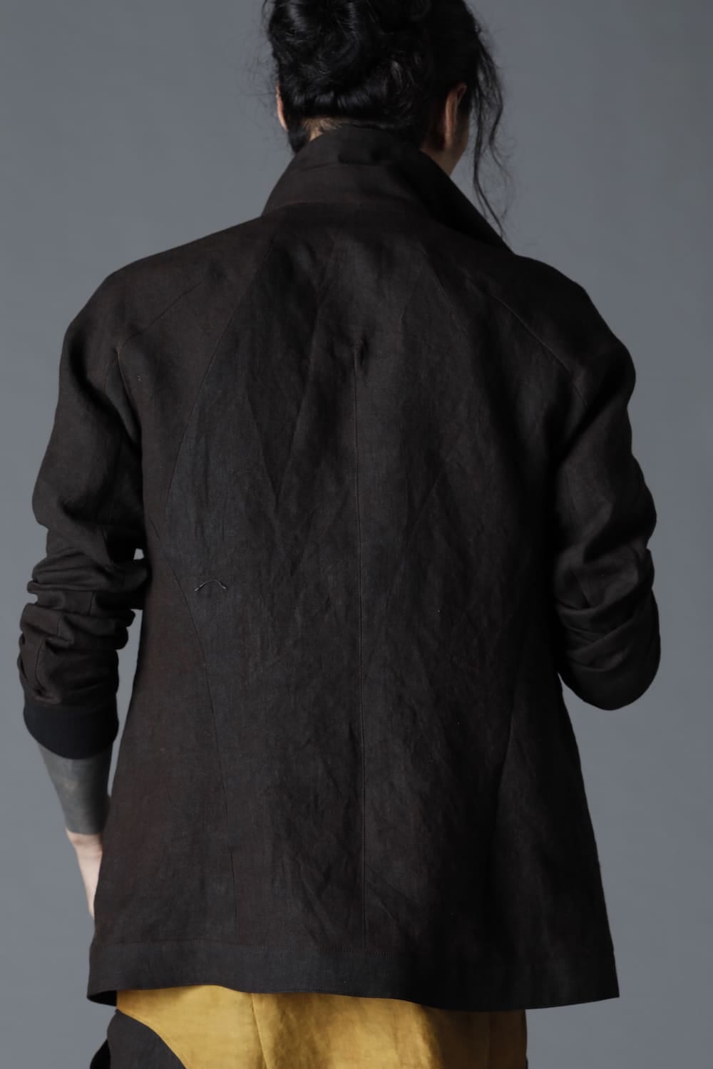 Mud Dyed Linen Multi Pocket Worker Jacket