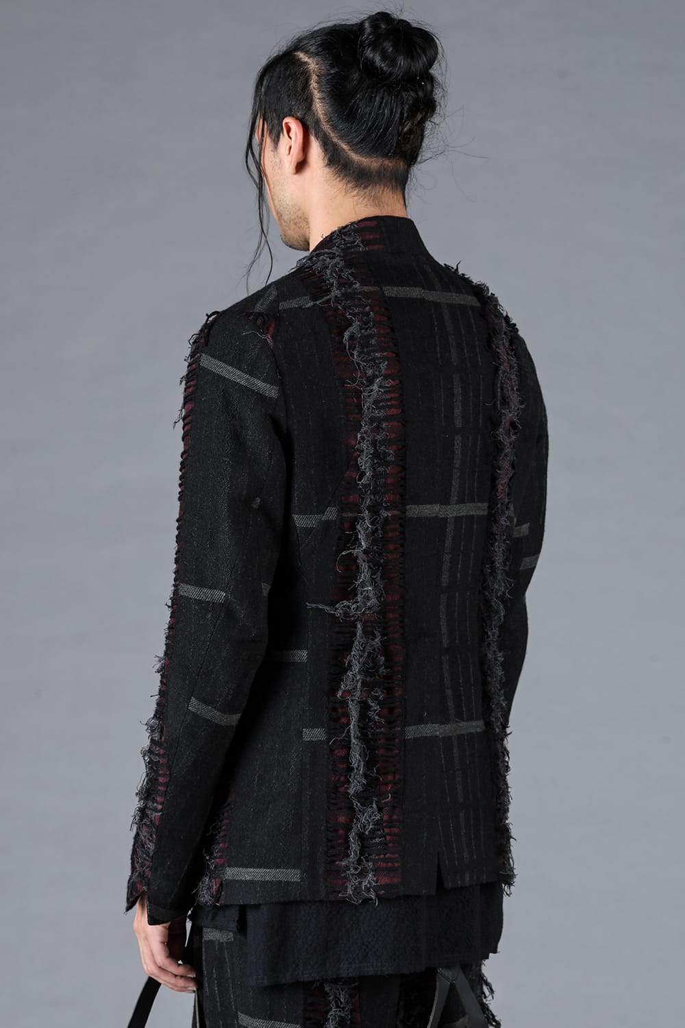 デストロイランダムストライプノーカラージャケット