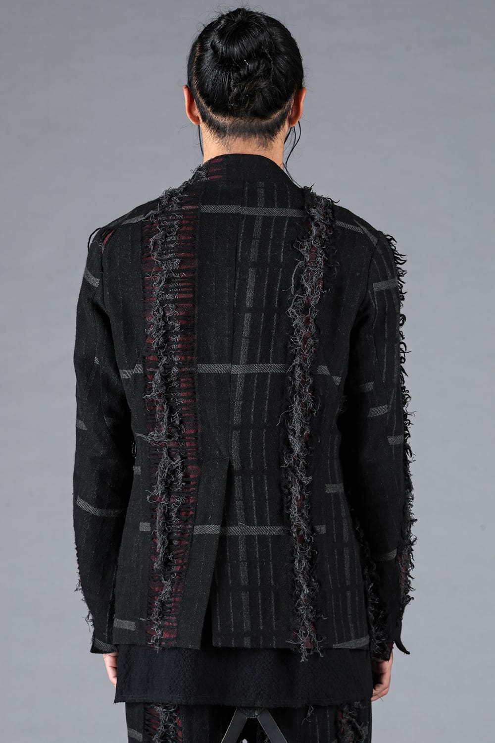 デストロイランダムストライプノーカラージャケット