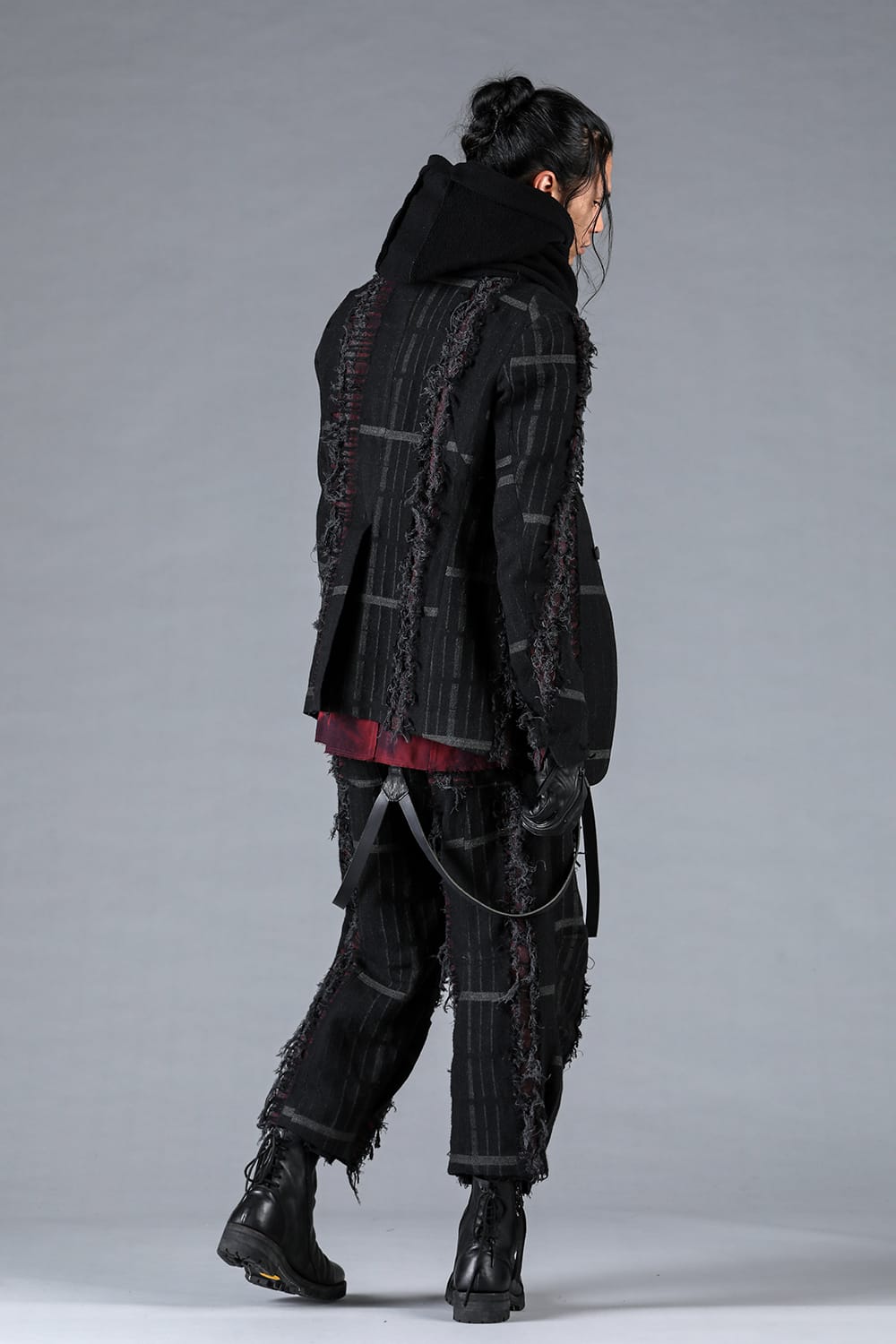 デストロイランダムストライプノーカラージャケット