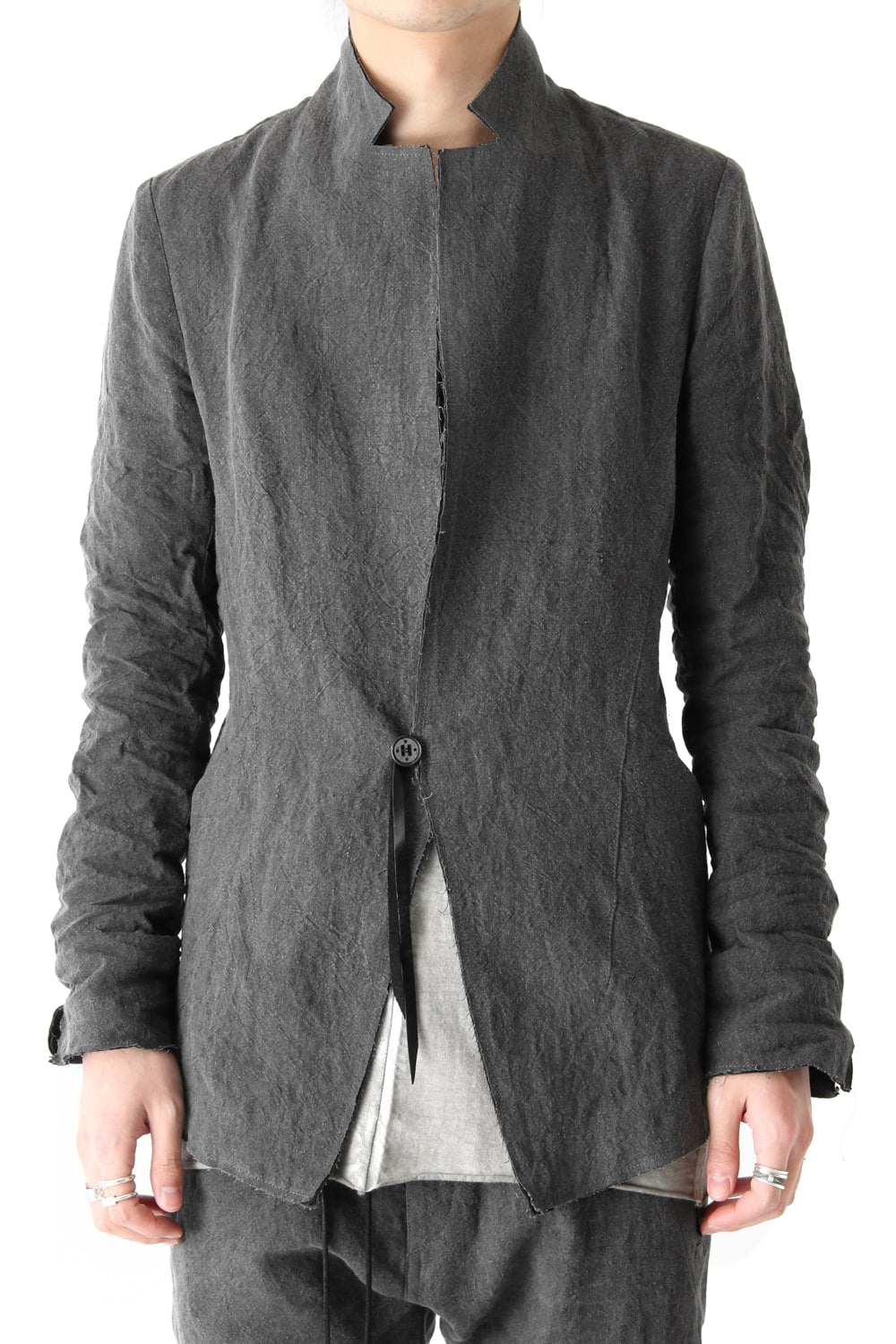 Sumi Dyed Linen Tailored Jacket