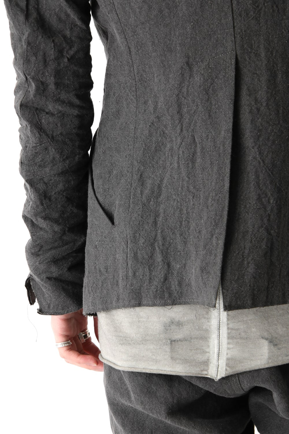 Sumi Dyed Linen Tailored Jacket