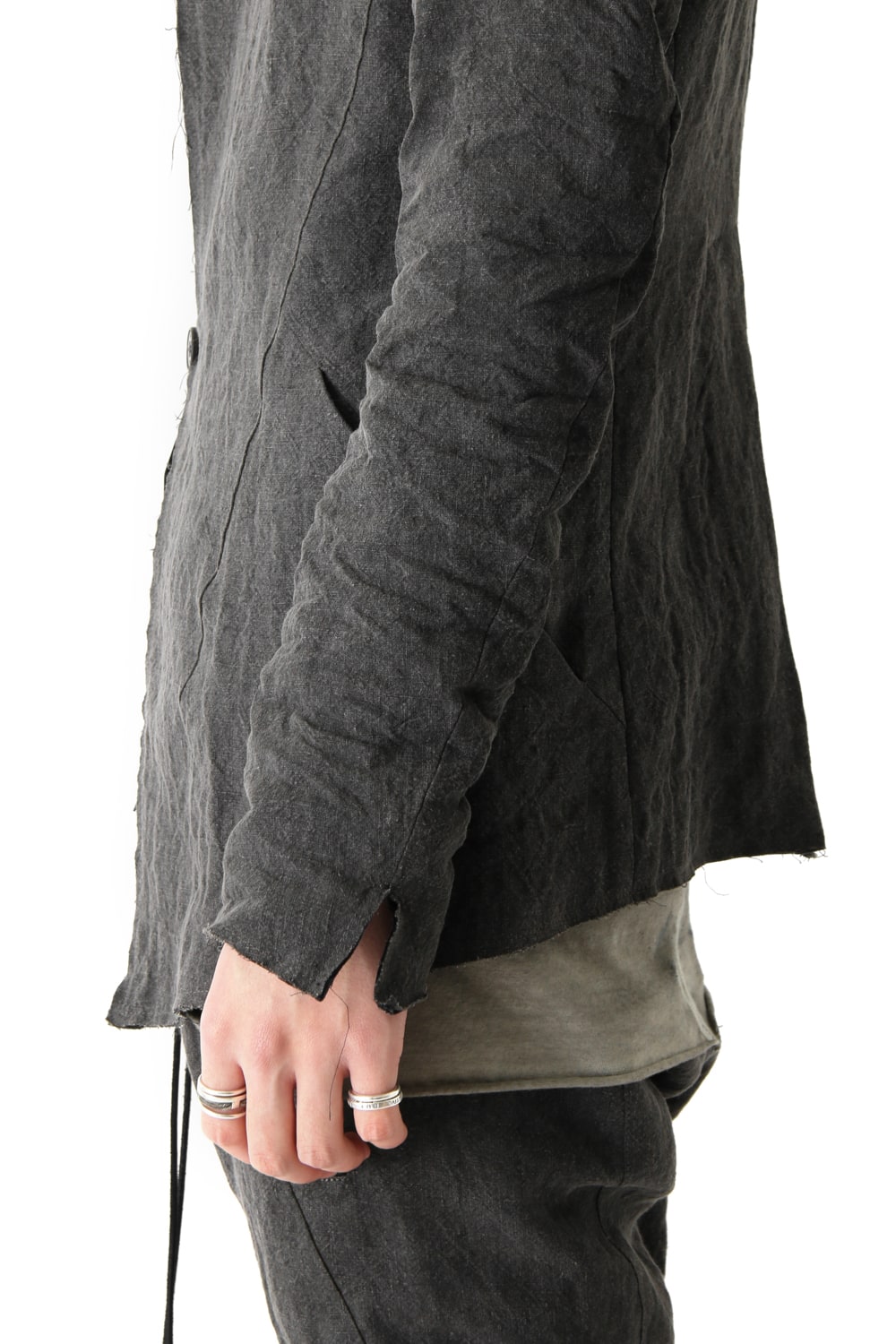 Sumi Dyed Linen Tailored Jacket