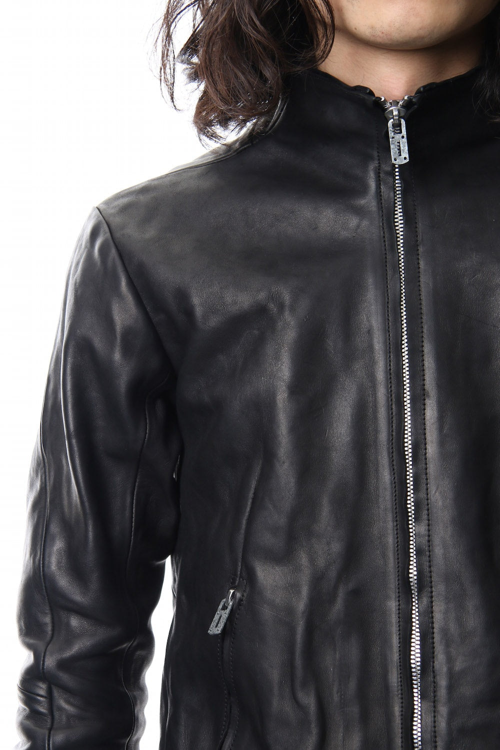 High Neck Leather Jacket