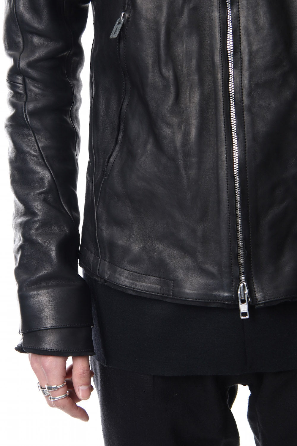 High Neck Leather Jacket