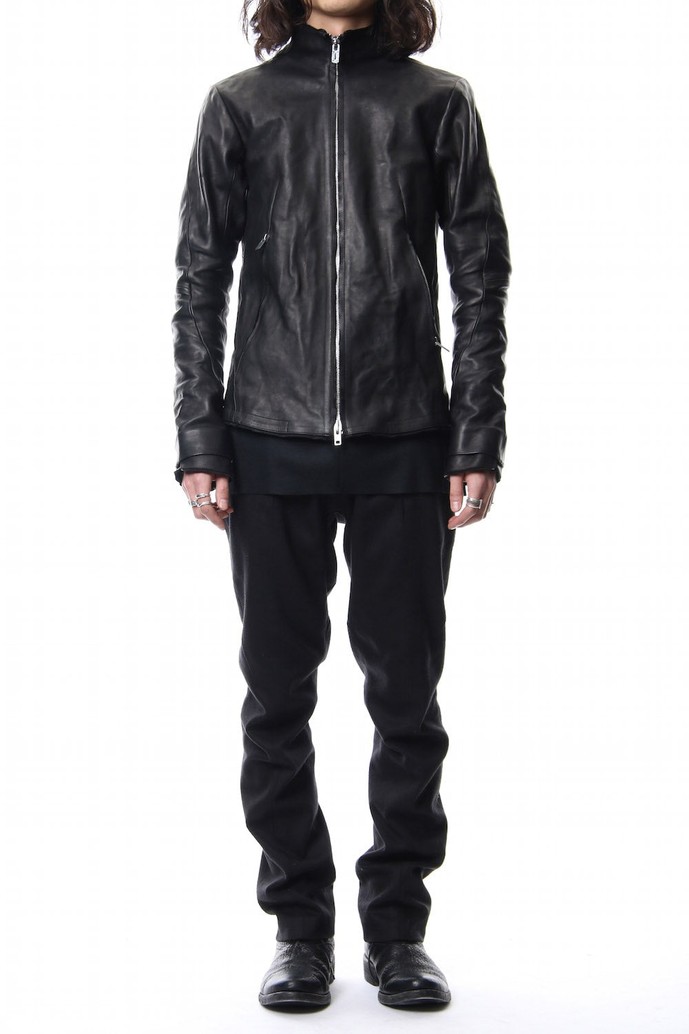 High Neck Leather Jacket