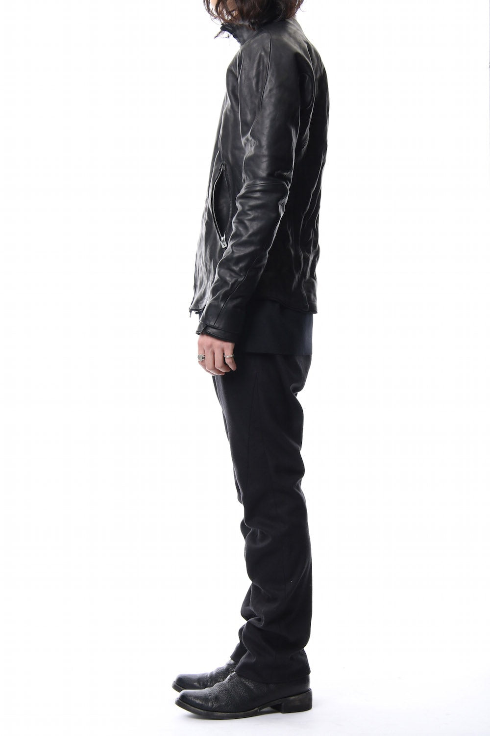 High Neck Leather Jacket
