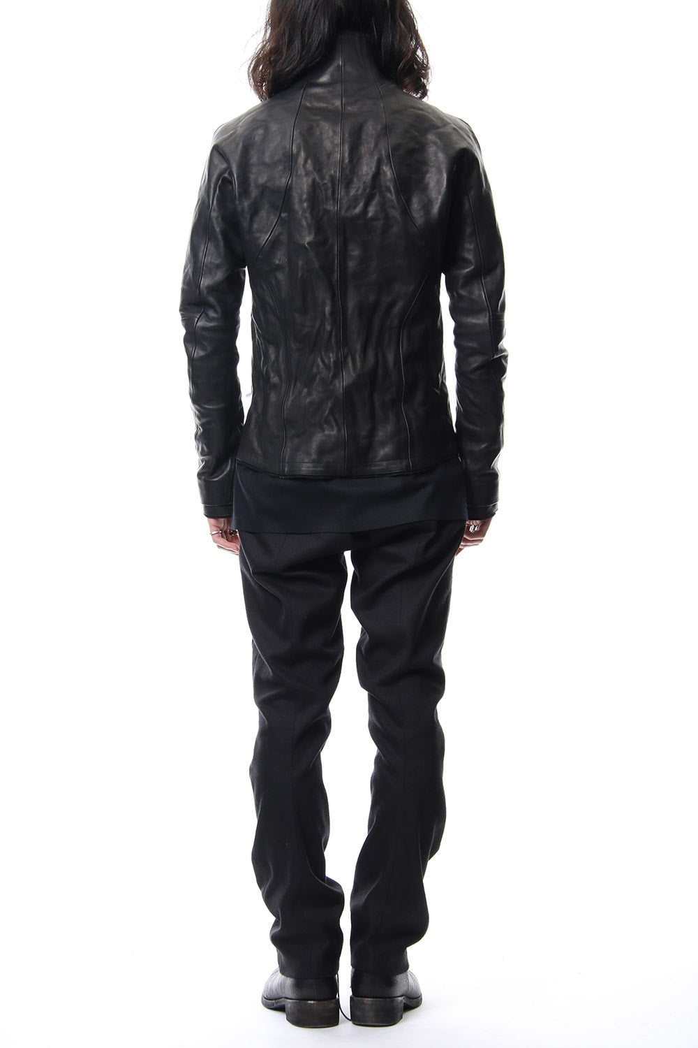 High Neck Leather Jacket