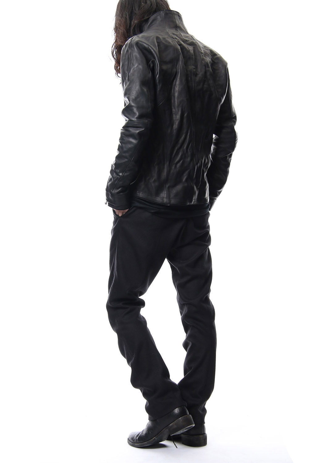 High Neck Leather Jacket