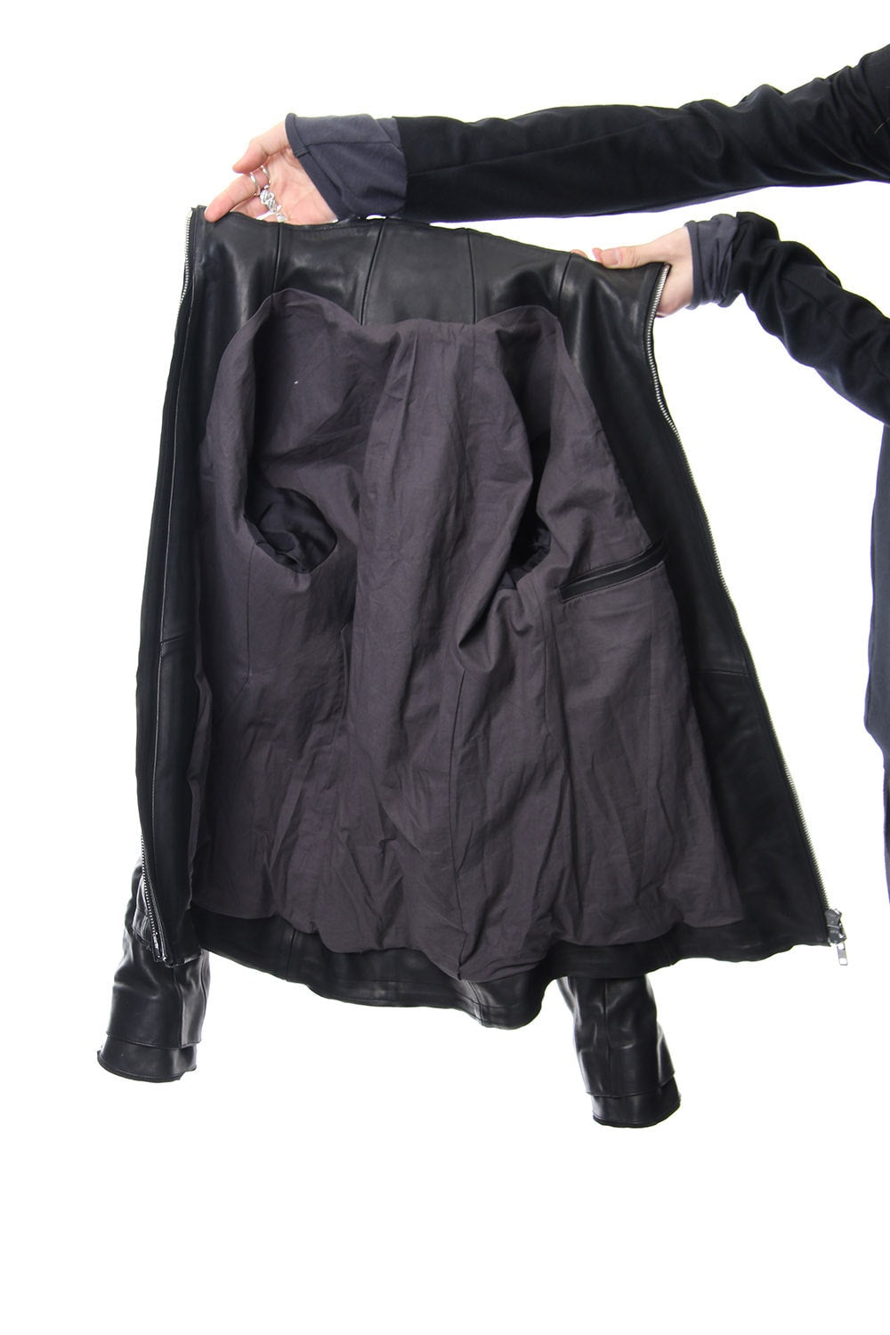 High Neck Leather Jacket