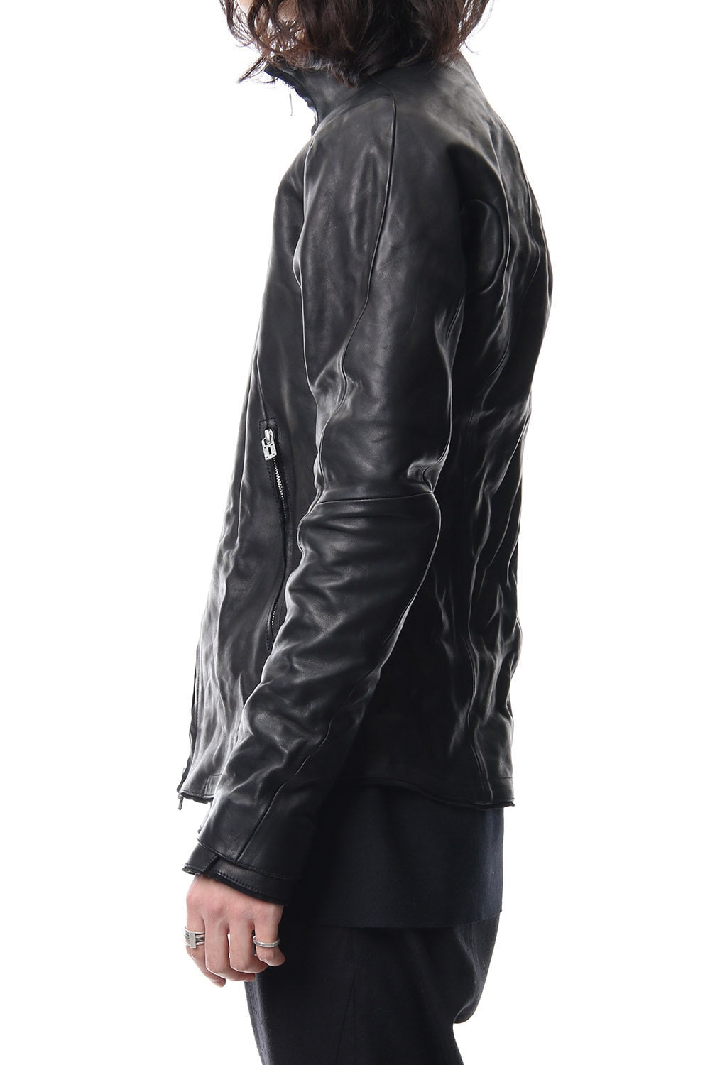 High Neck Leather Jacket