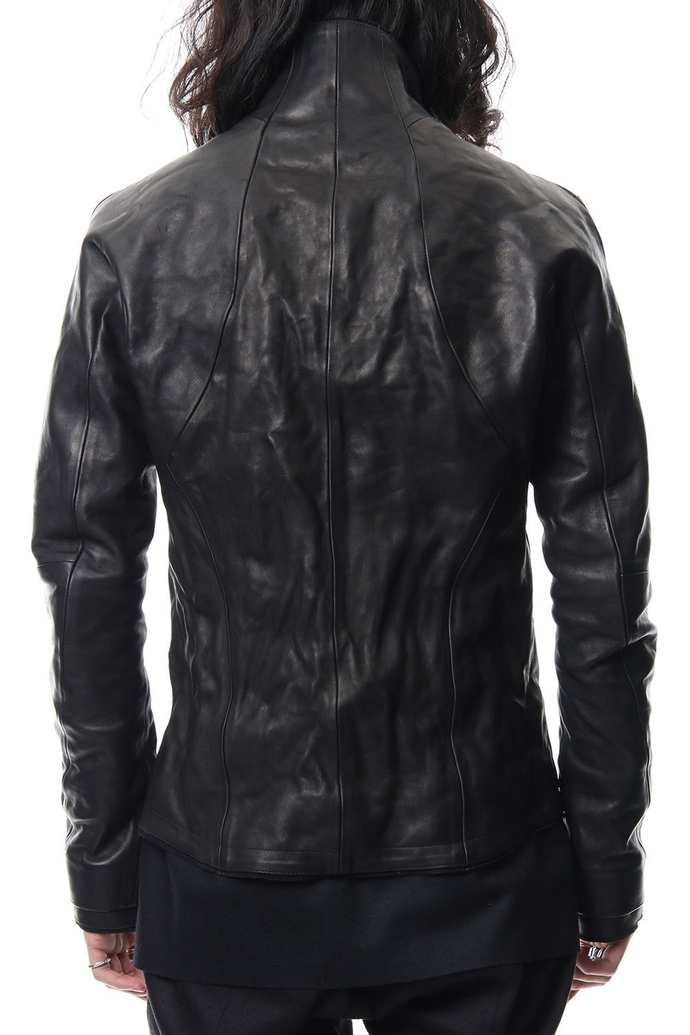 High Neck Leather Jacket