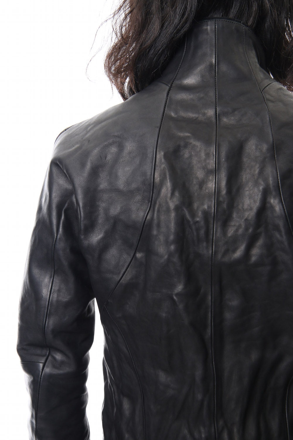 High Neck Leather Jacket