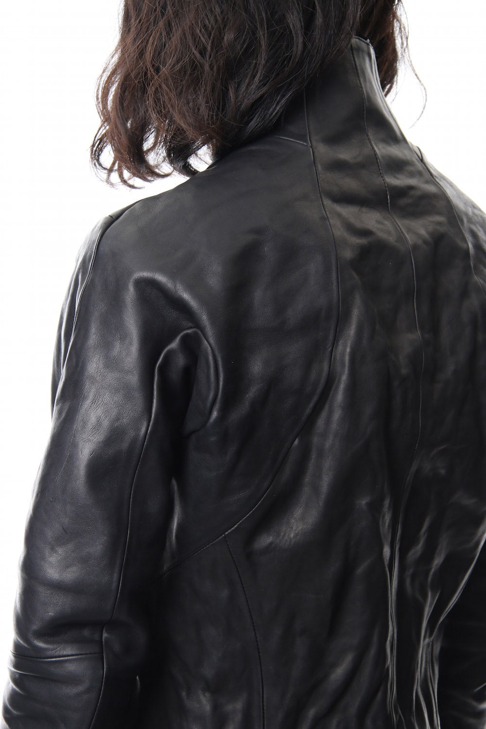 High Neck Leather Jacket