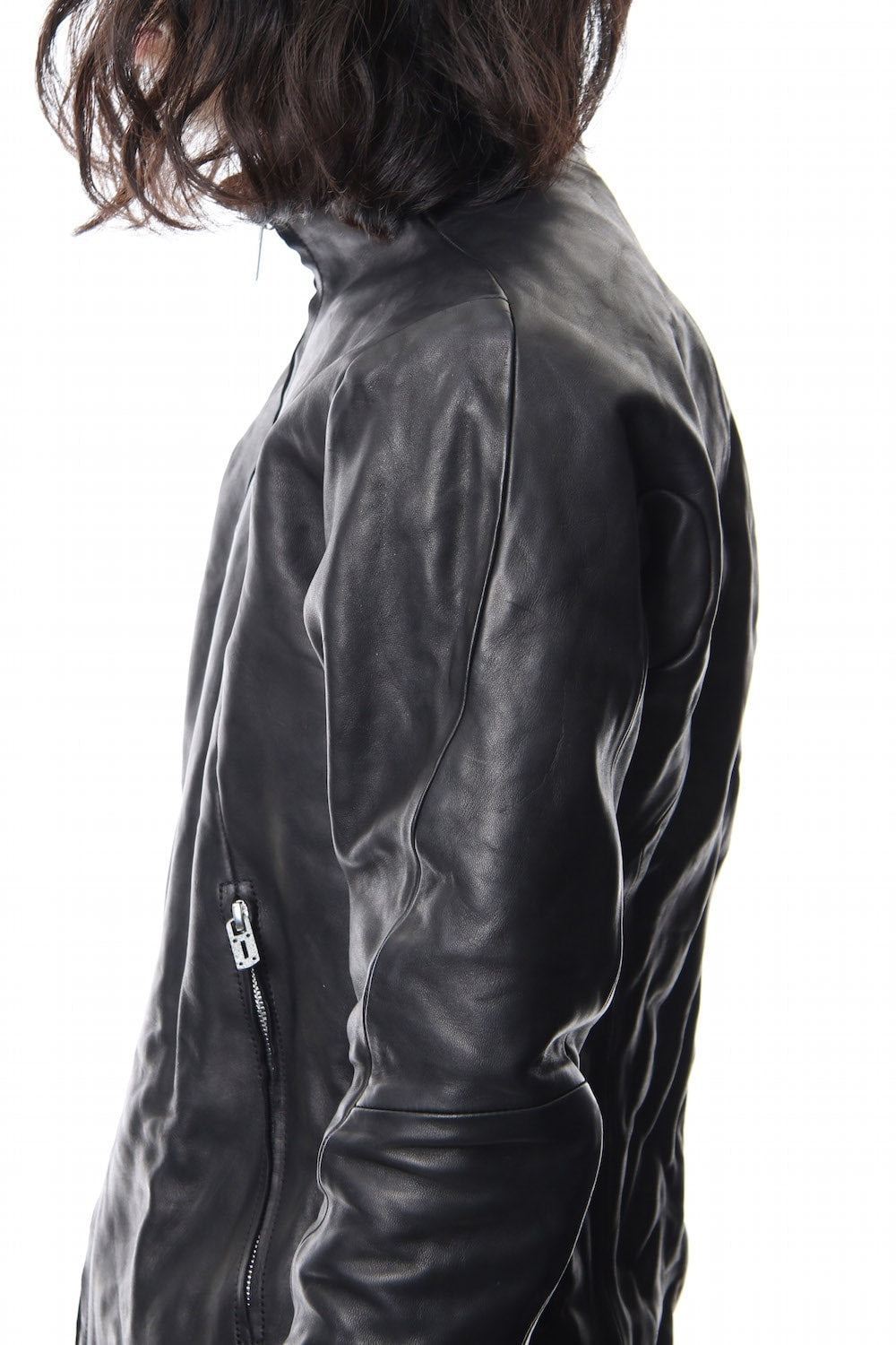 High Neck Leather Jacket