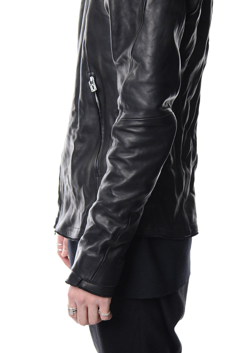 High Neck Leather Jacket